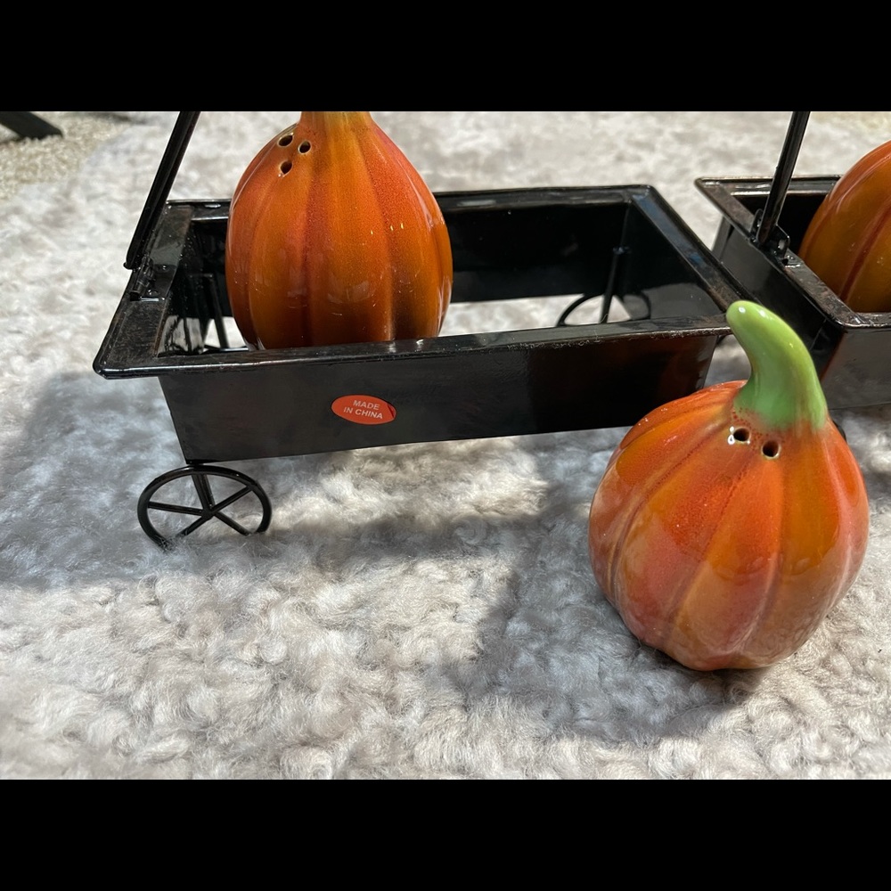 Salt & Pepper Pumpkin Wagons 2pc View 2